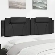 Viana 180 cm Faux Leather Headboard Cushion, Wall Mounted Upholstered Bed Backrest for Reading, Black
