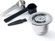 Stainless Steel Reusable Coffee Capsules Fit For Nespresso Capsules OriginalLine, Metal Refillable Espresso Coffee Filter Pods Compatible For Nespresso Machines Brewers