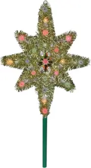 21" Lighted Gold Star of Bethlehem Christmas Tree Topper - Multicolor Lights