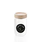 Lemon & Lime Woodend Beech 10.5cm/200ml Clear Glass Spice Container Jar w/ Lid