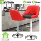 Modern Mixed Color Red & Black Bar Stool Chair Adjustable Home Counter Set of 2
