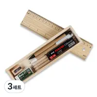 在飛比找Coupang 酷澎優惠-木製鉛筆盒文具 6 件套 204 號