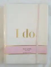 Kate Spade "I Do" Folio Set with Three Notebooks Gold White Leatherette