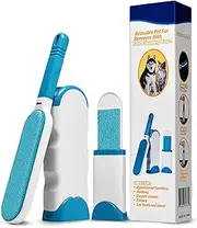 Lint Brush & Pet Hair Remover for Laundry, Clothes, Couches, Car Seats, Furniture & Fabrics. Reusable Dog & Cat Fur Removal Brush (Sky Blue)
