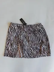 New Motel Zebra printed sexy party cocktail vacation y2k '90 mini skirt size L