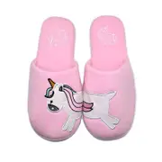 Catzon Women Unicorn Slippers Cotton Indoor Comfy Slippers-Pink