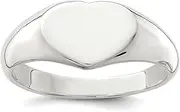 [JewelryWeb] 925 Sterling Silver Solid Polished Love Heart Signet Ring Statement-Ring for Women