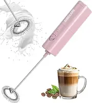 BIBECARE Milk Frother Handheld Powerful Mixer Mini Hand Blender for Perfect Lattes, Cappuccinos & More – Portable Frother Make with Stainless Steel Whisk for Coffee Creamer, and Matcha
