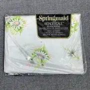 Springmaid Bed Linens Wondercale Pink Daisy Twin Size Flat Sheets Retro 70s Prop