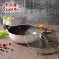 在飛比找ETMall東森購物網優惠-韓國FourSeason 不沾雙耳湯鍋/火鍋32cm（附鍋蓋