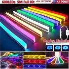 5M LED Neon Lights 12V Rope Strip Dimmable Flexible Waterproof Tube Bar Adv Sign