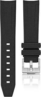[Wizvv] Compatible with Omega X Swatch Moonswatch Speedmaster,20mm Braid Embossed Rubber Watch Strap for Omega x Swatch Speedmaster Moonswatch,Curved No Gap Silicone Straps Replacement for Women Men
