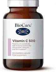 BioCare - Vitamin C 500 - Magnesium Ascorbate, Immune & Skin Support - 60 Capsules