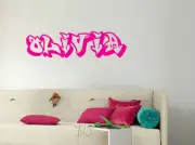 Custom Graffiti Name Decal Sticker Removable Nursery Personalised Wall Decor