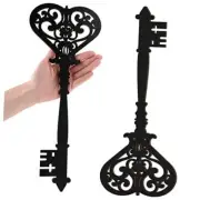 2 Pcs Keys Wall Decor Large Skeleton Key Sign Vintage 13.78 x 5.91 Inch Black