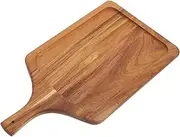 WATIIFUFU Serving Tray Multi Functional Pizza and Steak Board Smooth Handle Design for Charcuterie Western Cuisine and Bread Serving Natural Wood Material