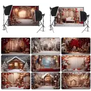 Vinyl Photography Background Indoor Window Snowflake Stage Decor Backdrop Cloth