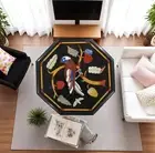 12" Black Marble Bird Pattern Inlay Work Coffee Table Top Corner Side Table Deco