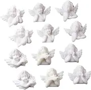 LALAFINA 30pcs Little Angel Accessories Photo Case Charms Angels Phone Case Charms DIY Jewelry Hairpin Flatback Charms DIY Phone Case Charm Scrapbook Charms Angel Figurine Resin White