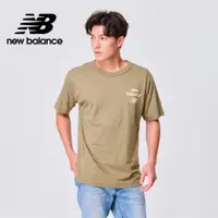 在飛比找PChome24h購物優惠-[New Balance簡約LOGO棉質短袖上衣_男性_橄欖