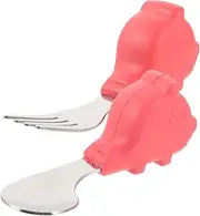 Vaguelly 1Set Adorable Spoon Fork Ergonomic for Utensils for Home Dining for Learning Cutlery Skills