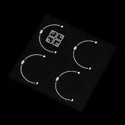 HALLMERS 4 Dials 42mm Counter-Clockwise 4 Hob Burner Gradient Flame Dial Sticker Decal for Miele Style Cooktop Control Panel Labels (White Print Clear Adhesive) Replacement Stove Gas Function Knob