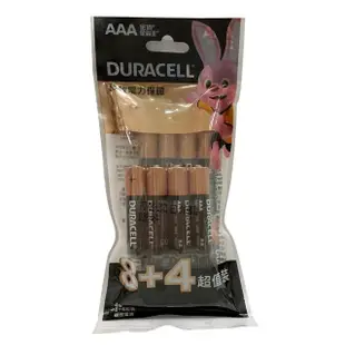 【DURACELL】金頂鹼性電池 4號AAA 8+4入裝