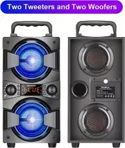 60W Bluetooth Portable Wireless Speaker – Dual Subwoofer Loud Boom Box System
