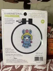 New Dimensions Learn-A-Craft Counted Cross Stitch Kit 3" Round-Llama With Hoop