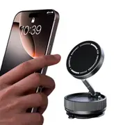 Magnetic Car Phone Holder Foldable Phone Rack Strong Suction Car Holder Mount for Car-Black