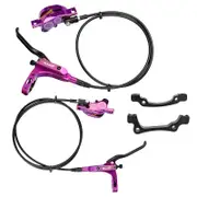 4-Piston MTB Hydraulic Bike Disc Brake Aluminum Front and Rear Caliper Bicycle Brakes for Road Bike purple