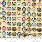 MODA FABRICS WITH "JUNK JOURNAL" #7414 12 OLD BUTTONS BTY