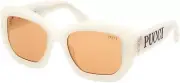 NEW Emilio Pucci EP 0211 Sunglasses 21E Shiny White 100% AUTHENTIC