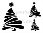 CHRISTMAS TREE 3 Paintbrush Stroke 8.5 x 11 Holiday Stencil Plastic Sheet S205