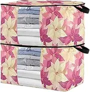 sanluoli 60L 2 Pack Under Bed Shoe Organizer with Reinforced Handles, clear window Closet Storage Bin