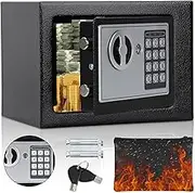 Safe Furniture Safe, Small Furniture Safe with Fireproof Waterproof Wallet, Small Safe for Home with Combination Lock, Floor Wall Safe, Including 2 x Keys and Mounting Screws