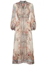 Zimmermann August Printed Linen Midi Dress - Blue - 2 (UK 12 / M) 2 (UK 12 / M)