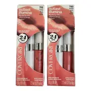 x2 Covergirl Outlast Illumina 24hr Lipstick & Topcoat - 700 Starlit Pink Rose