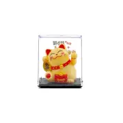Japanese Yellow Fortune Lucky Cat Solar Powered, Home Office Business Openings