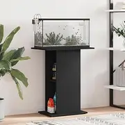 Black Aquarium Stand 60.5 x 36 x 72.5 cm Engineered Wood, Durable Fish Tank Cabinet with Storage, Home Decor, Stable and Moisture Resistant