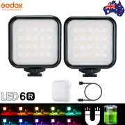 2X Godox LED6R RGB LED Video Light Pocket Lamp with Battery 3200K-6500K