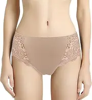 Women’s Lace Underwear Hipster Panties Mid Waist Microfiber Soft Stretch Sexy Bikini Briefs for Ladies
