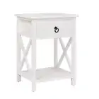 2x Bedside Tables Drawers Side Levede
