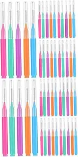 MUCKLILY 2sets Gum Care Interdental Brush Braces Toothbrush Soft Bristles Groove Cleaning Brush 50pcs*2