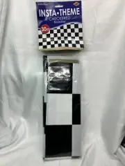 4’ X 30’ Party Banner Checkered Flag Cosplay Photography Backdrop Black & White