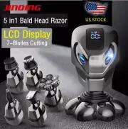 7D 5-in-1 Bald Head Razor Electric Shaver Cordless Hair Trimmer For Men Wet Dry