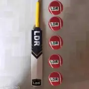 Durable & Strong Wood Cricket Bat with 5 LDR Red Tennis Balls for Boys Age 10-14