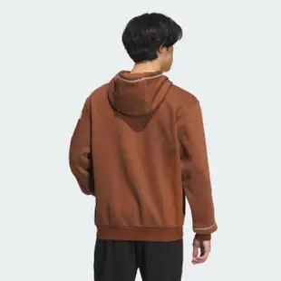 【adidas 愛迪達】上衣 男款 長袖上衣 帽T 運動 亞規 ST FL HOODIE 咖啡 IQ1365