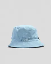 [Lucid] Lucid Men's Hardliner Bucket Hat in Light Washed Denim Blue One Size Light Washed Denim Blue