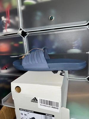 Adidas Adilette Comfort Slides - Adidas Slip-on Sandals - Preloved Ink (ID3402)